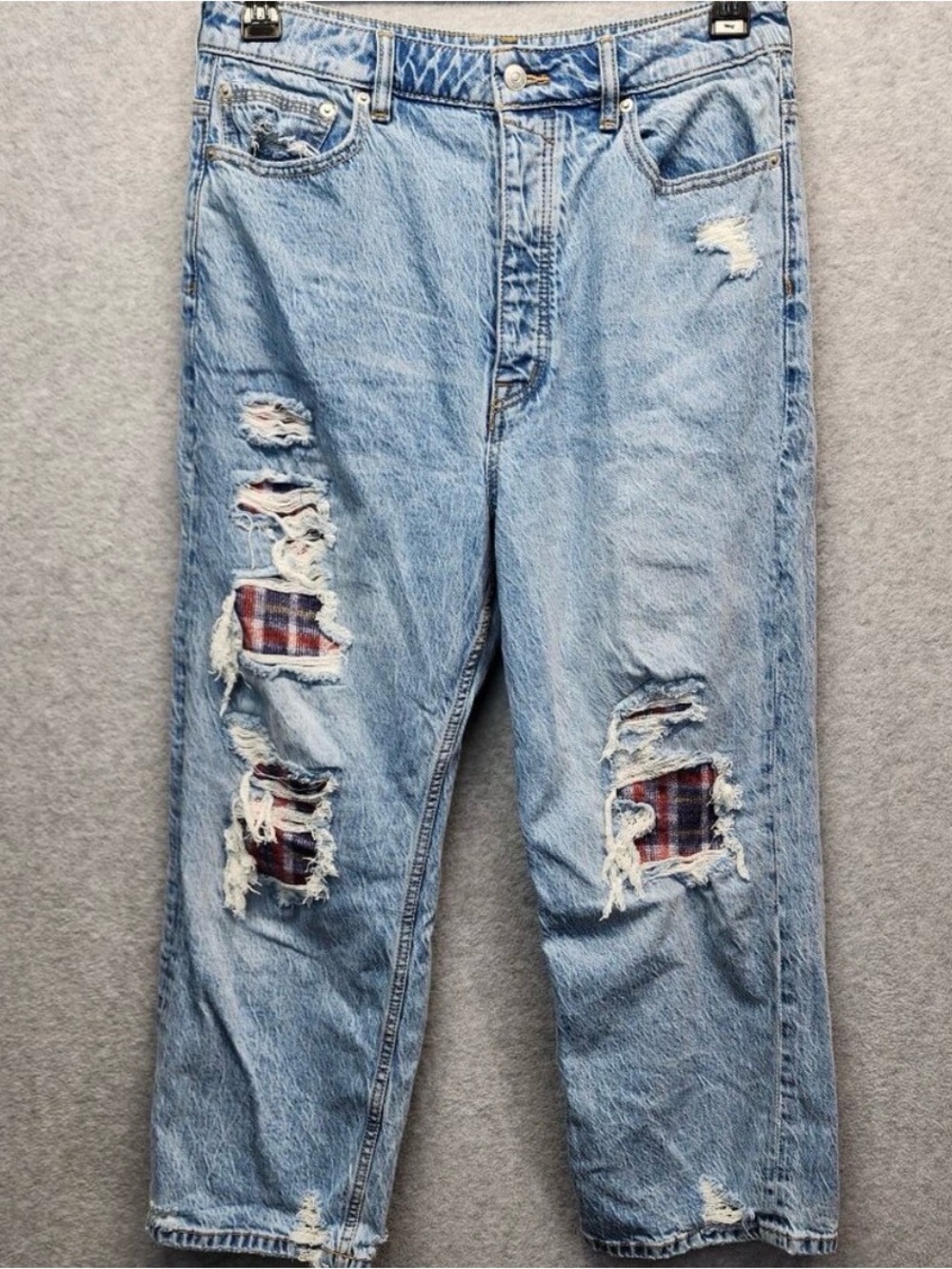 Free People '90s Ripped High Waist Crop Boyfriend Jeans